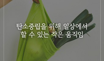 탄소중립을 위해 일상에서 할 수 있는 작은 움직임