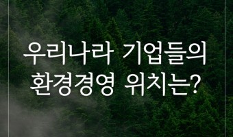 우리나라 기업들의 환경경영 위치는?